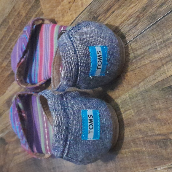 Womens Toms Correa Sandals Chambray Stripe Mix Size 8W - Picture 4 of 6